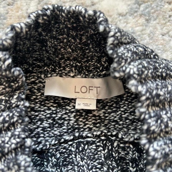Polar‎ bear mock neck sweater winter christmas cotton wool blend Loft M - Picture 3 of 6